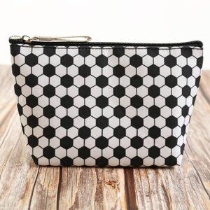 Sports Print Makeup Bag Travel Case Organizer Pouch Game Day - Soccer